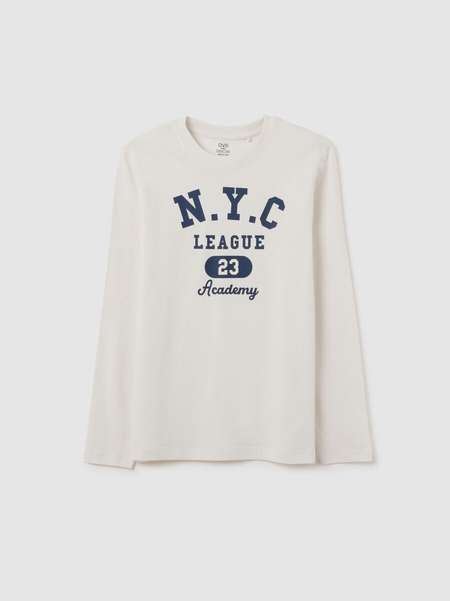 T-shirt da ragazzo in puro cotone bianco regular fit_3