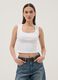 White stretch cotton tank top_3