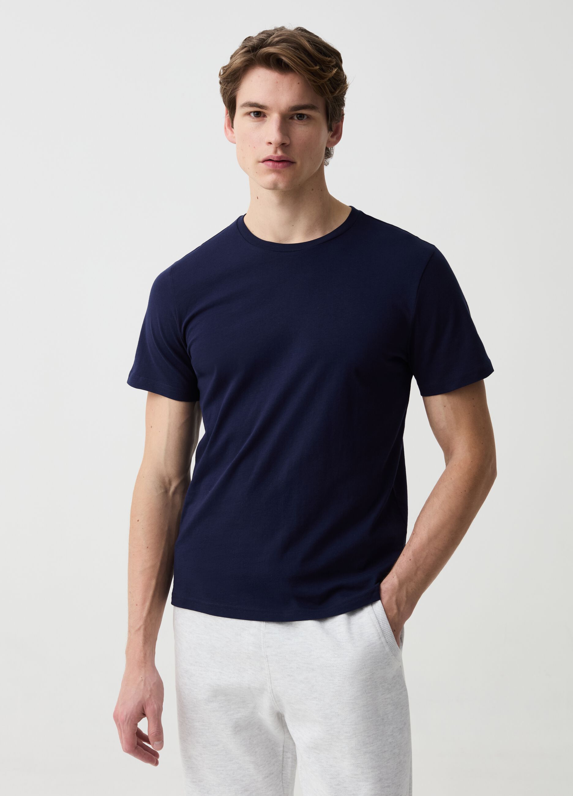 T-shirt in cotone con scollo rotondo