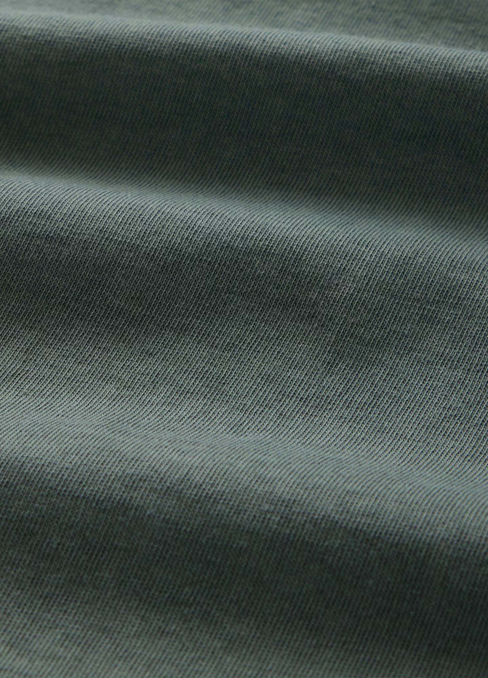 Green cropped T-shirt in cotton