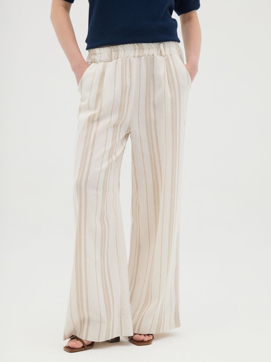 Women's Multicolor Cotton Blend Regular Fit Trousers_1