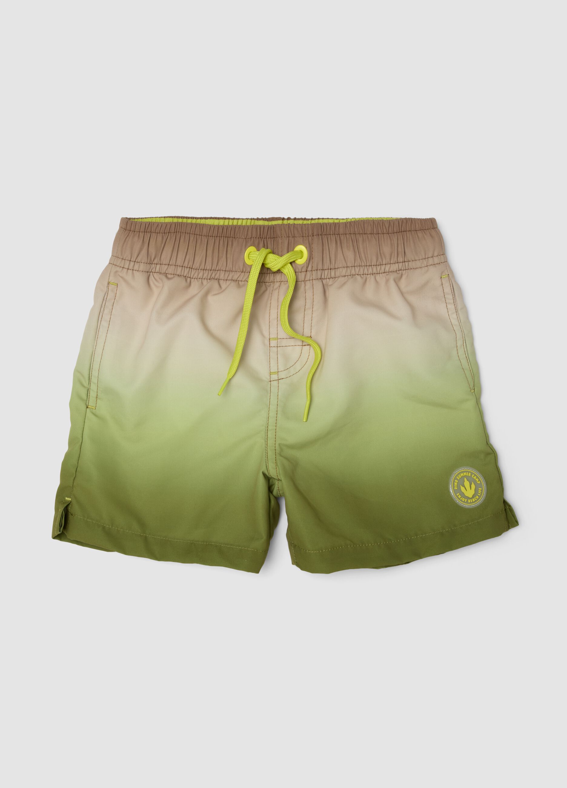 Green boys&rsquo; swim shorts with d&eacute;grad&eacute; fade