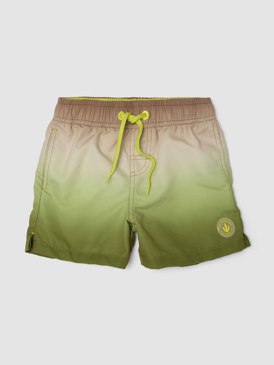 Green boys&rsquo; swim shorts with d&eacute;grad&eacute; fade_0