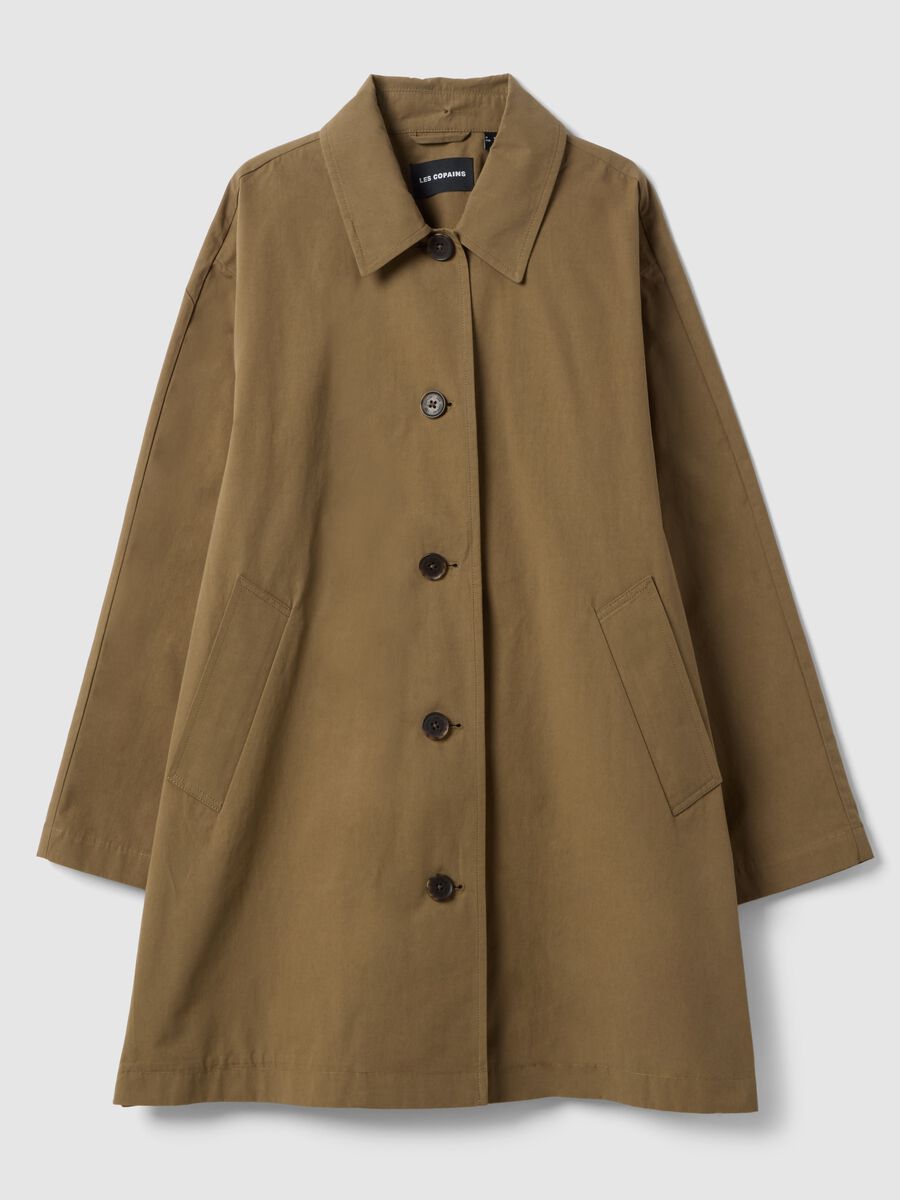 Brown pure cotton raincoat_1
