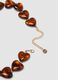 Orange necklace with marbled-effect hearts_2