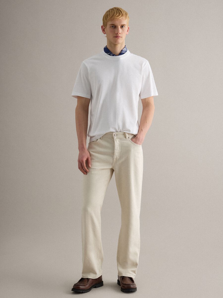 T-shirt girocollo in puro cotone bianco relaxed fit_2