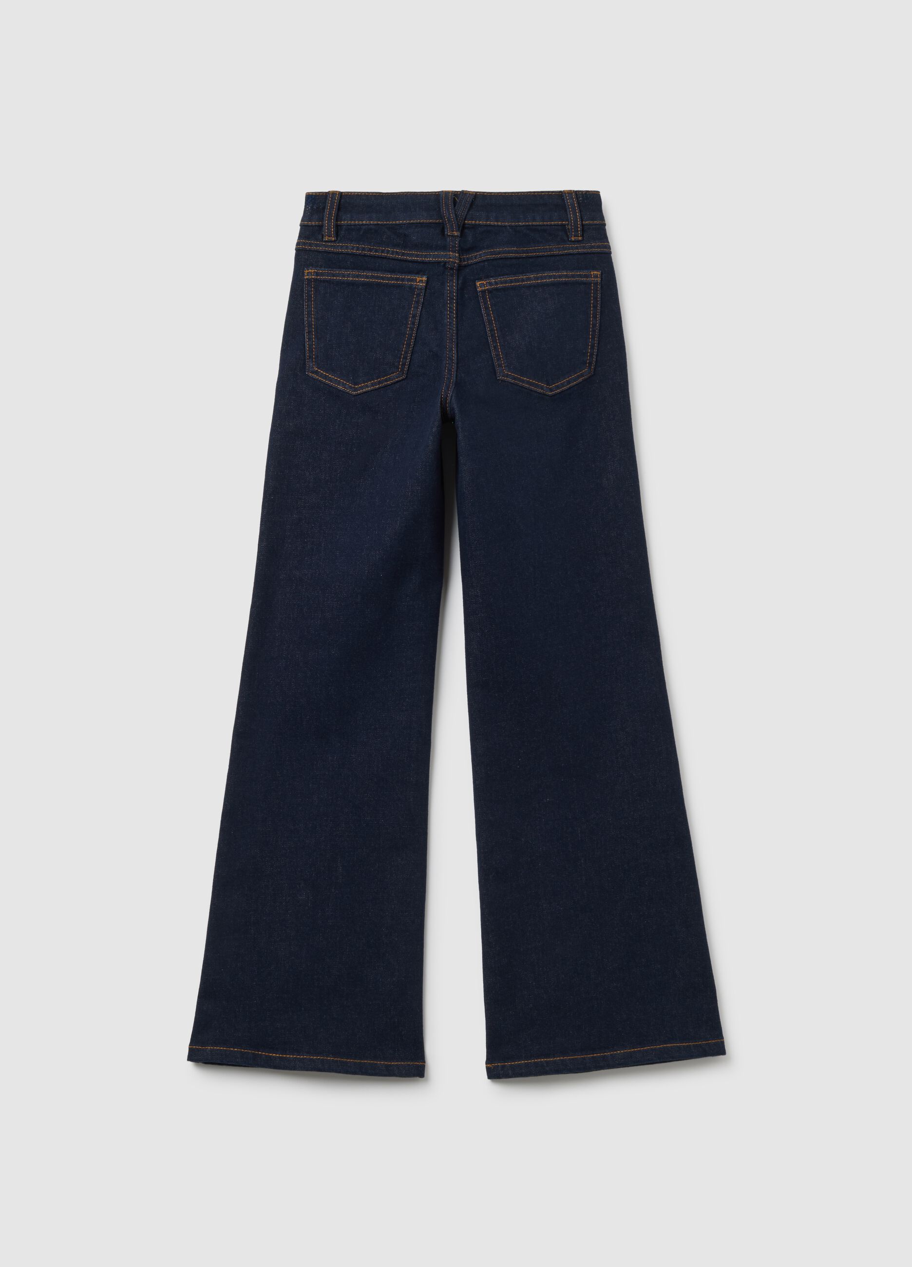 Girls' blue wide leg denim jeans