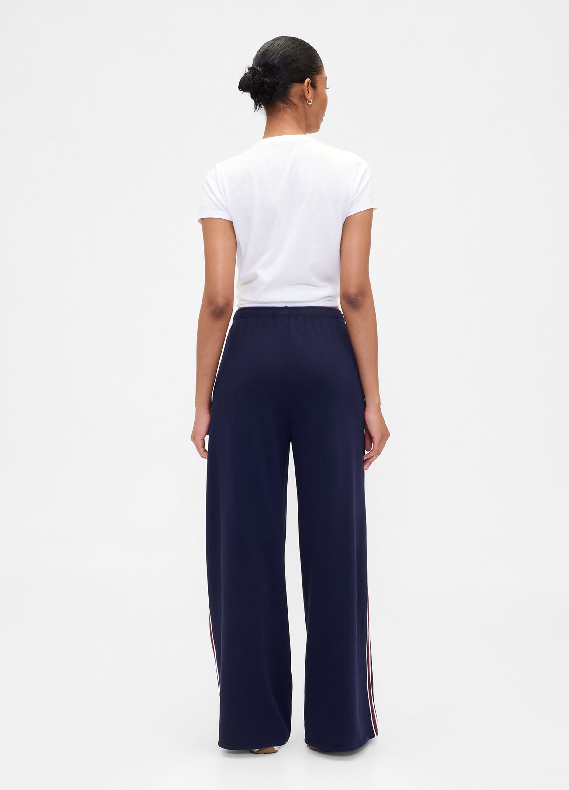 Blue cotton blend palazzo trousers