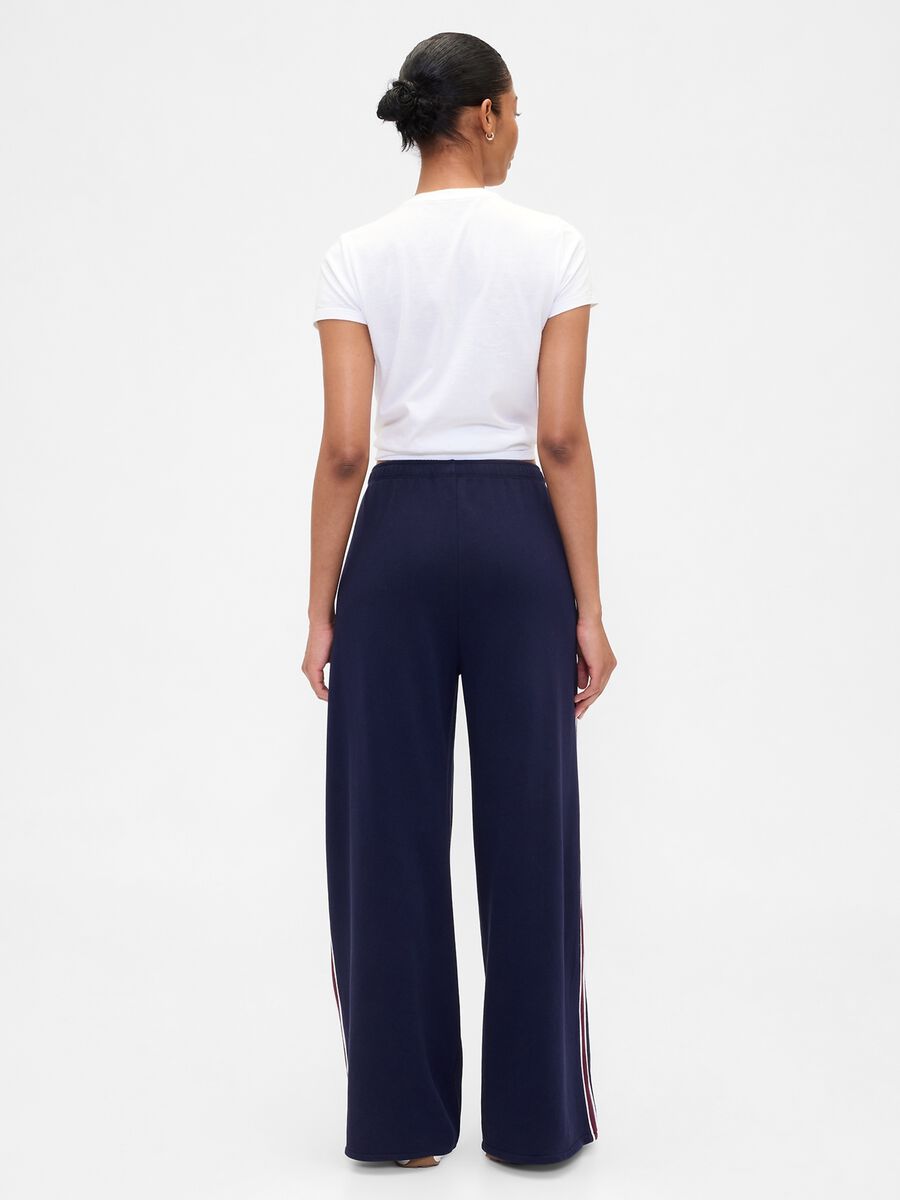 Blue cotton blend palazzo trousers_2