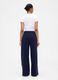 Blue cotton blend palazzo trousers_2