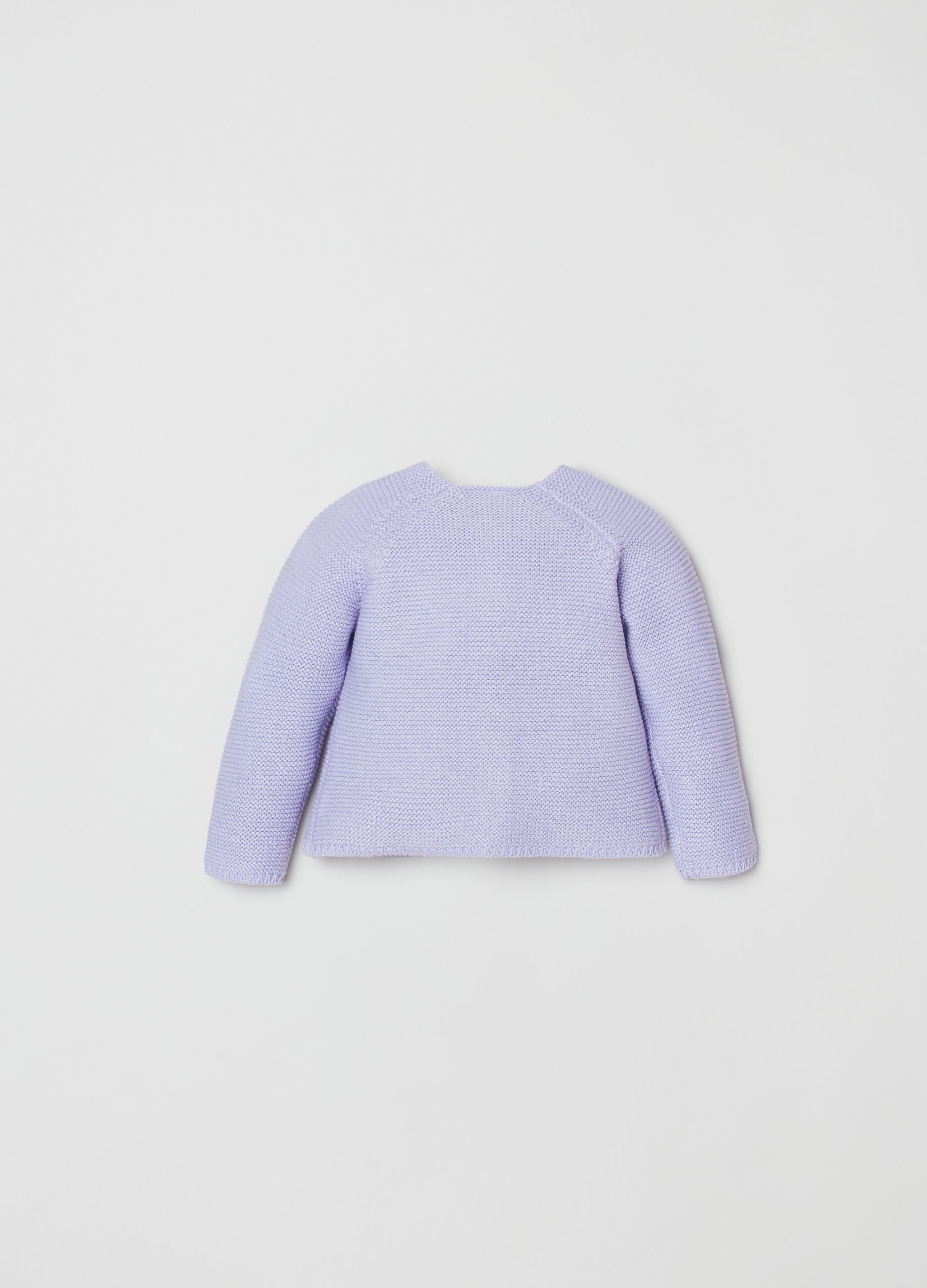 Cardigan in cotone con motivo traforato_1