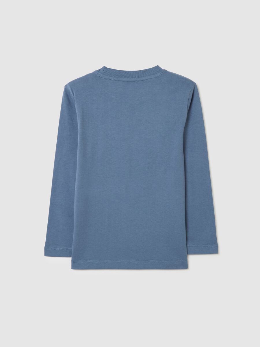Children's blue pure cotton regular fit t-shirt with print_1