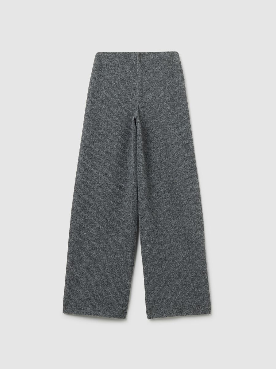 Girl's Grey Wide Leg Trousers in Stretch Fabric_1