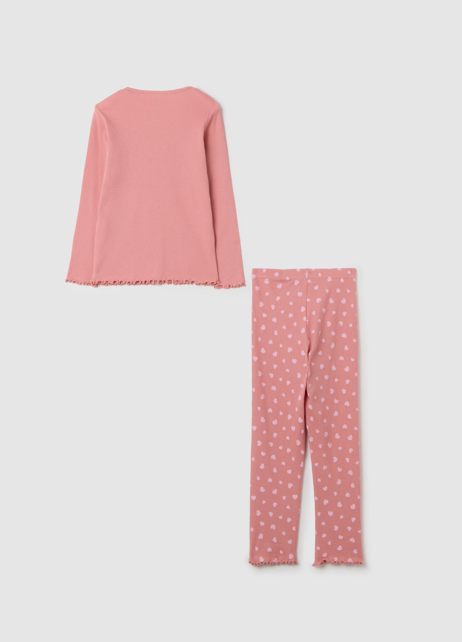Pink cotton pyjama for girls