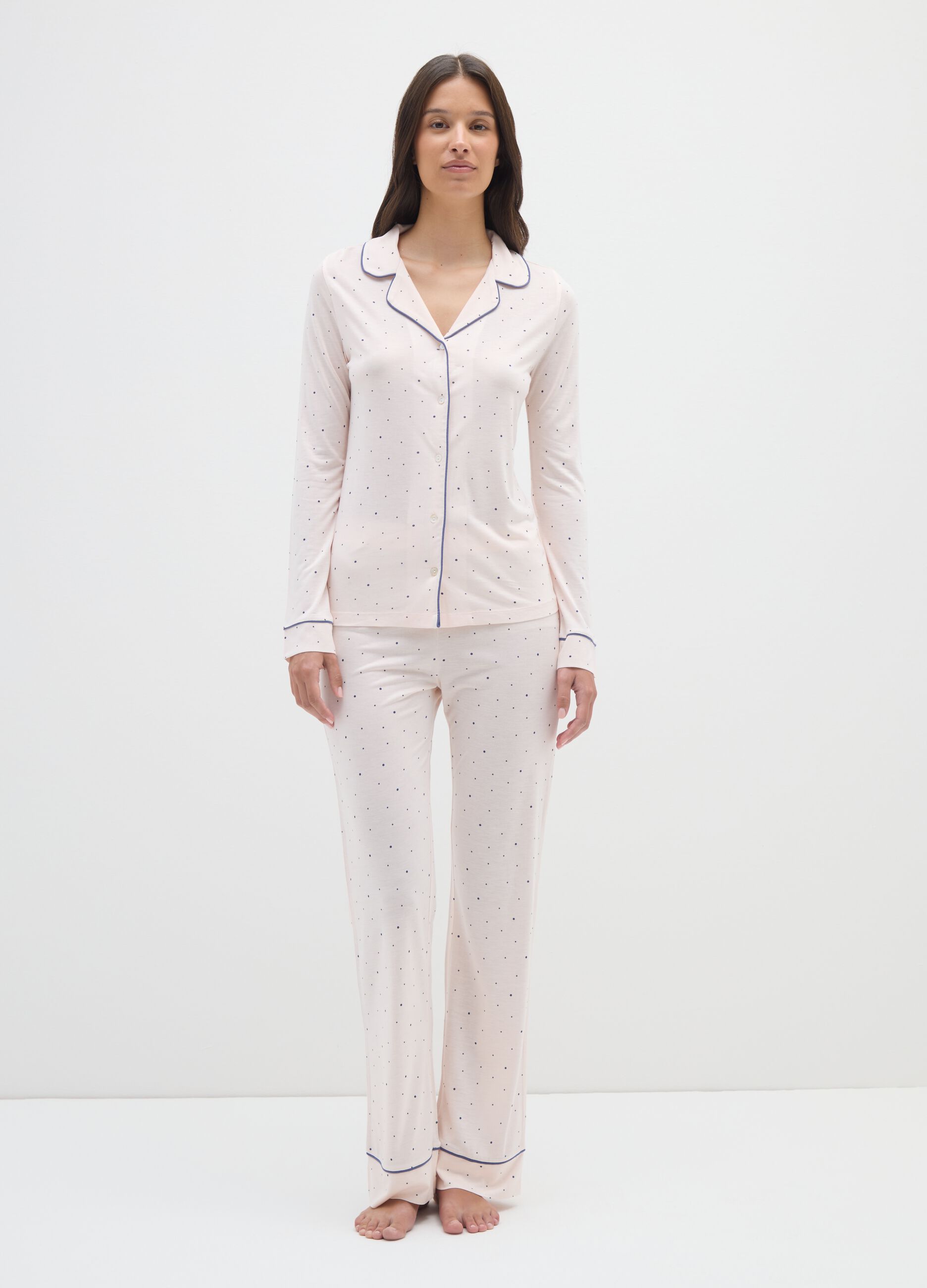 Multicolour Polka Dot Pyjamas with Button Closure