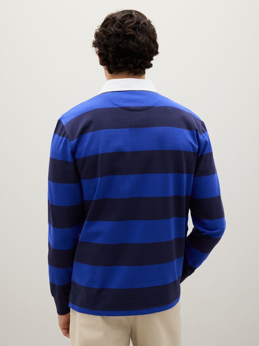 Blue pure cotton polo shirt regular fit_3