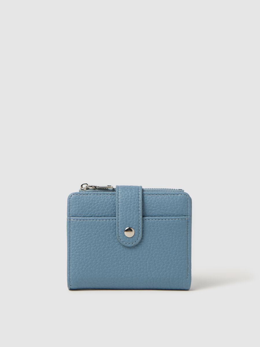 Light blue textured-effect wallet_0