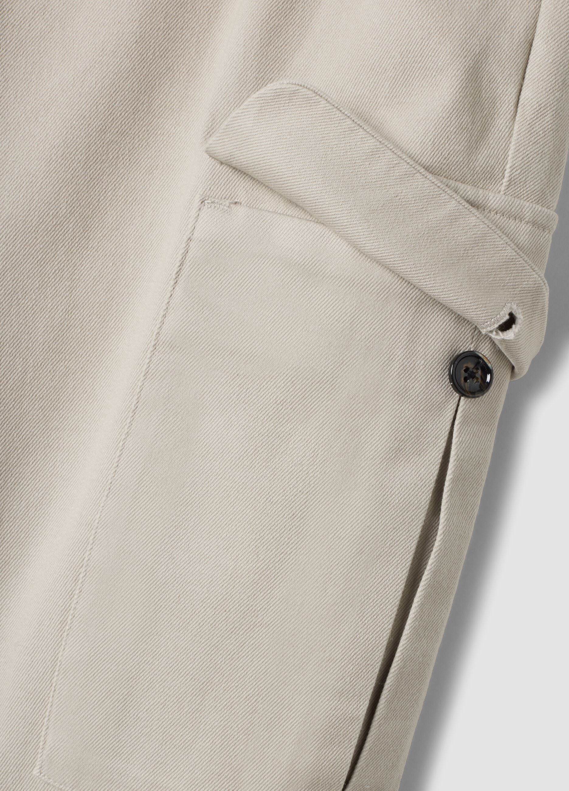 Pantaloni grigi cargo in twill di cotone elasticizzato comfort fit