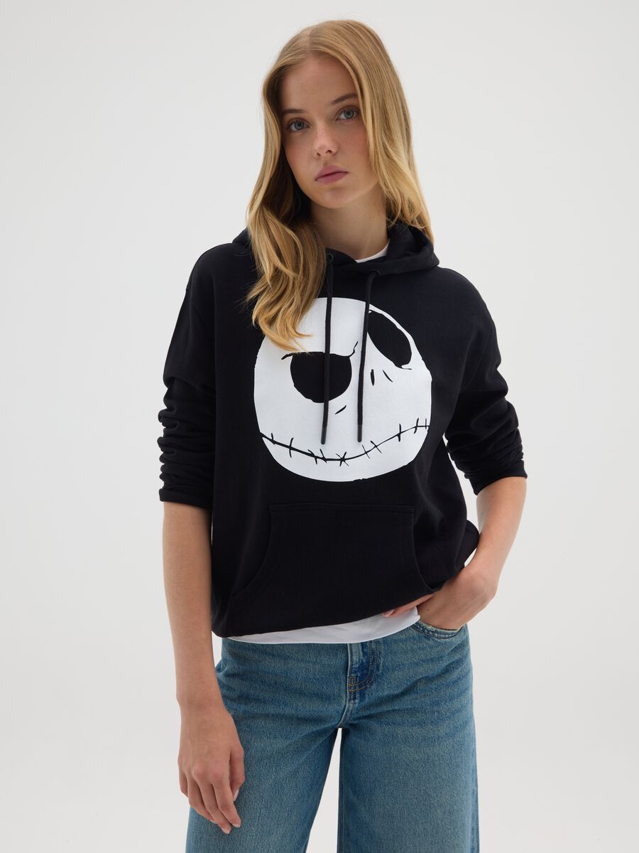 Black pure cotton sweatshirt with print_0