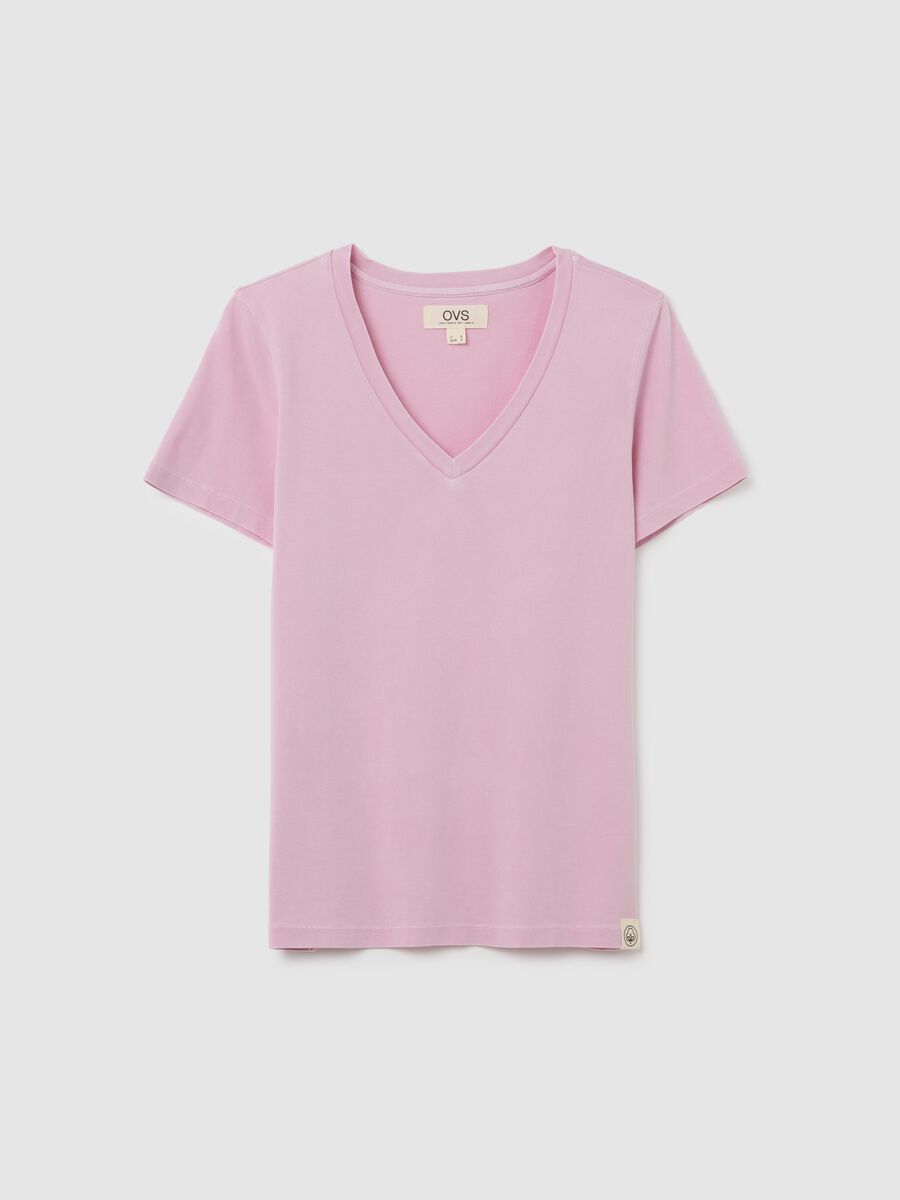 Women’s pink regular-fit T-shirt in 100% cotton with round neck_4