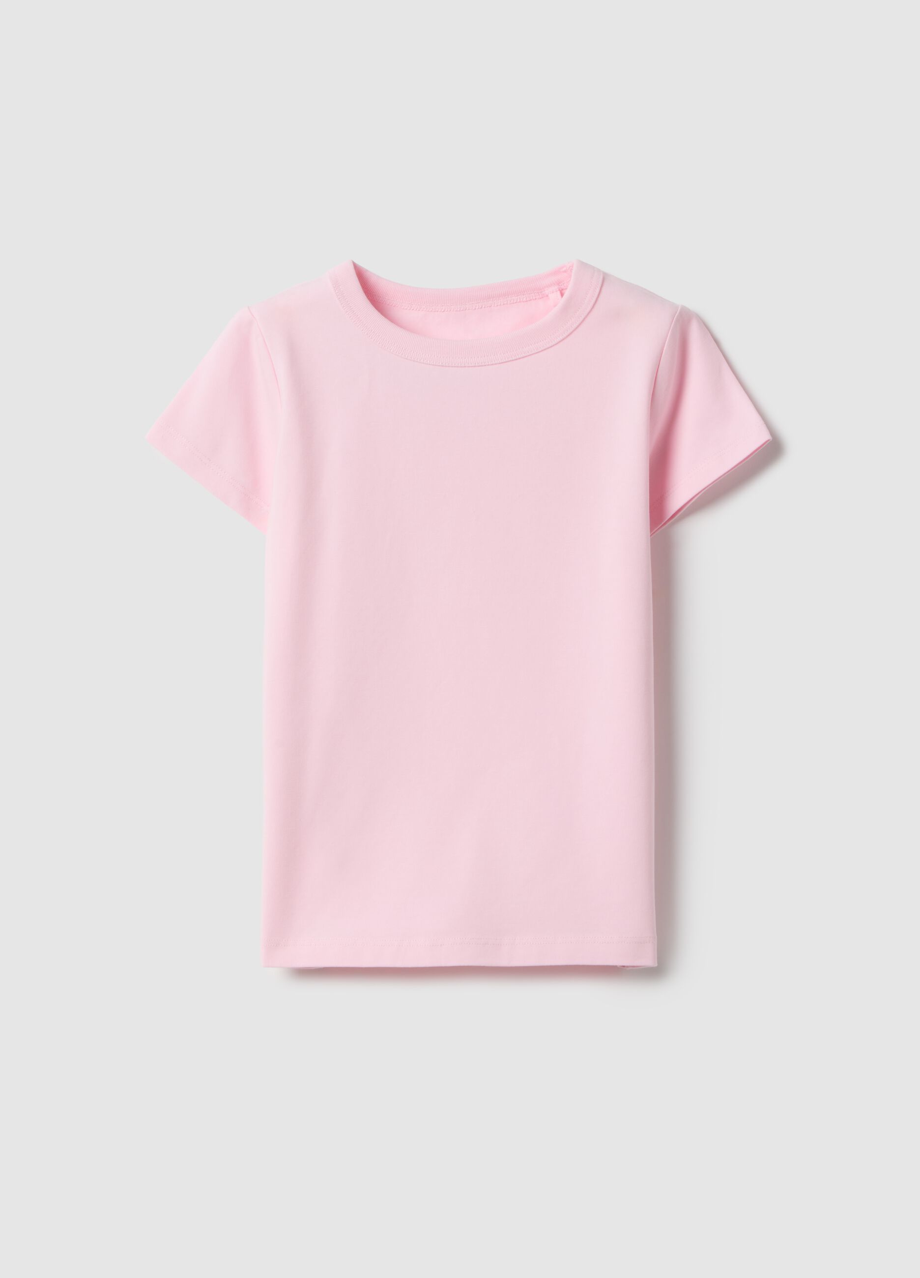 Girls' pink cotton blend t-shirt, regular fit