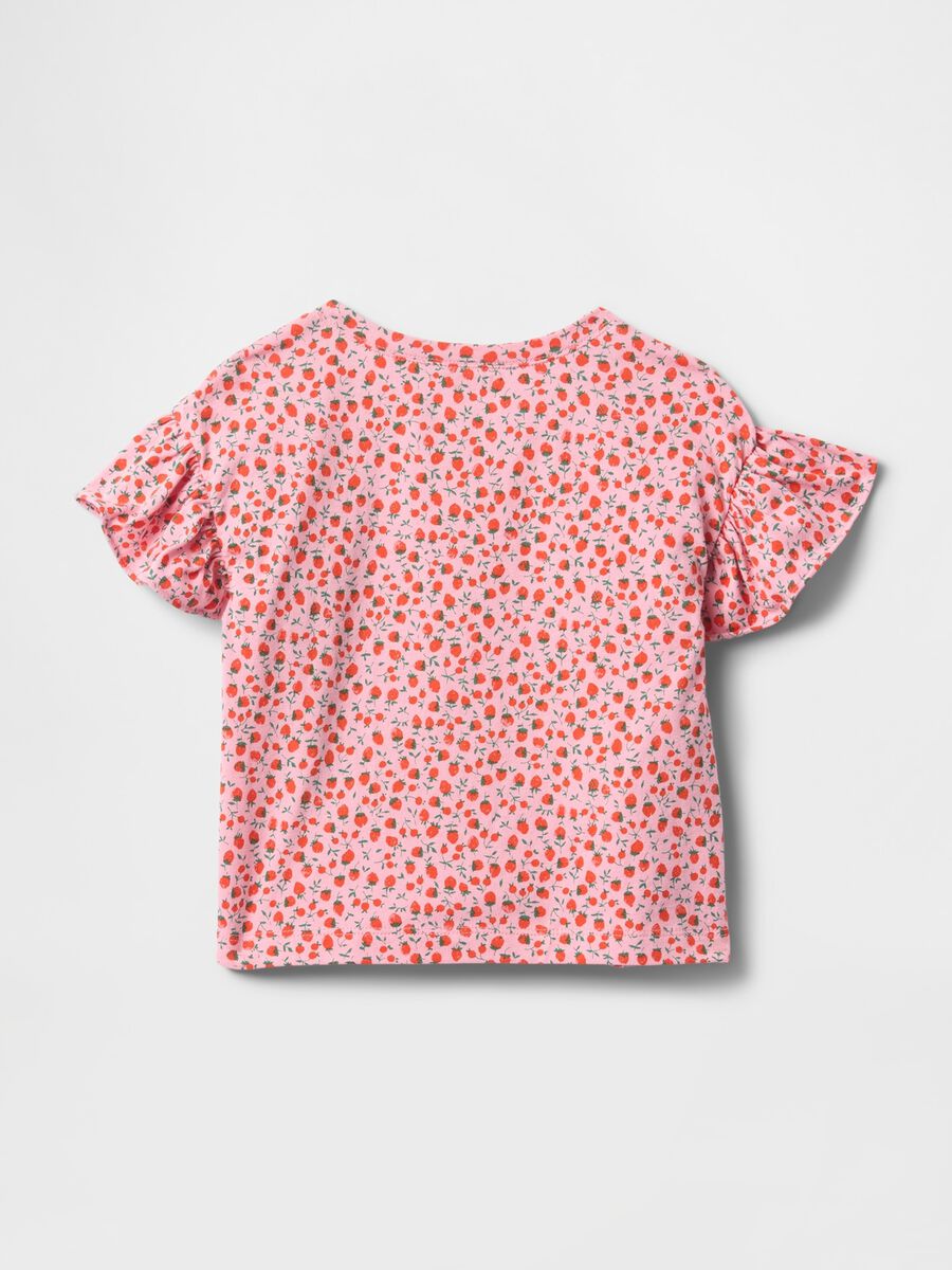 Pink Floral T-shirt with Ruffles_1