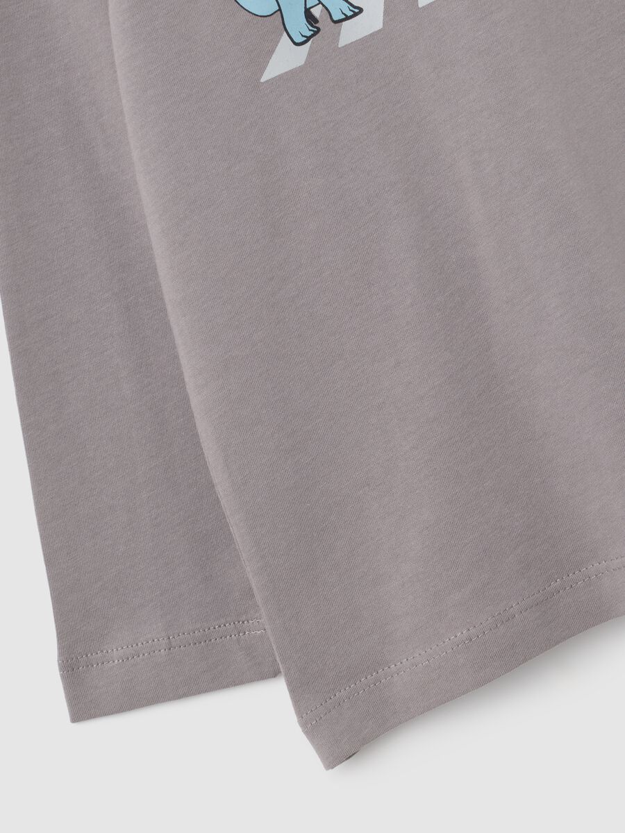 T-shirt da bambino in puro cotone grigia regular fit con stampa_3
