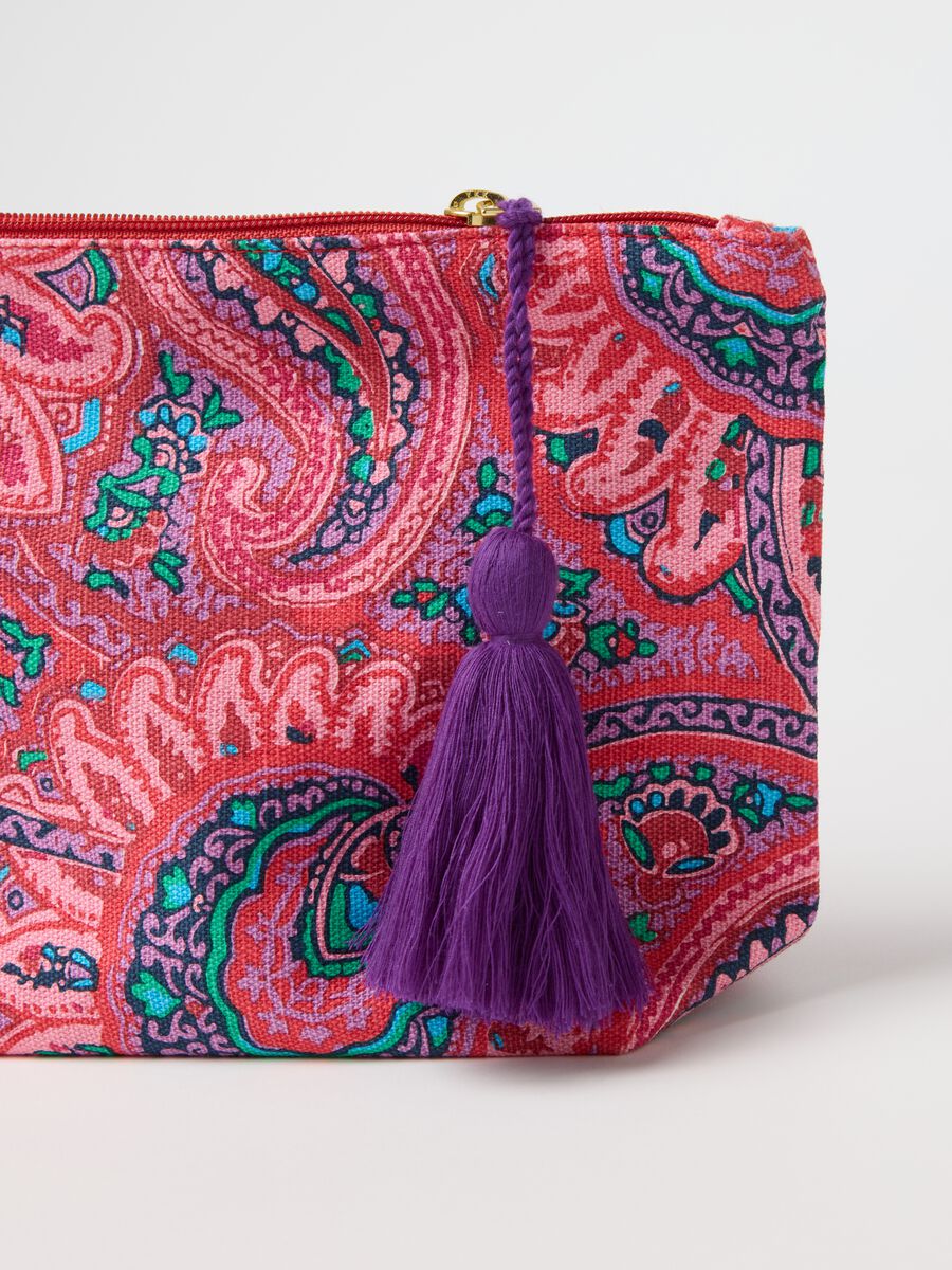 Clutch bag with tassel and paisley print_2