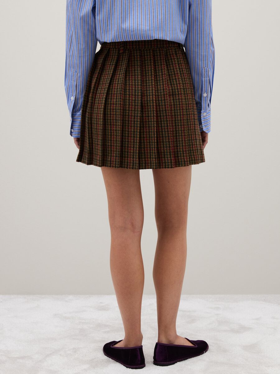 Brown wool-blend pleated skirt_3