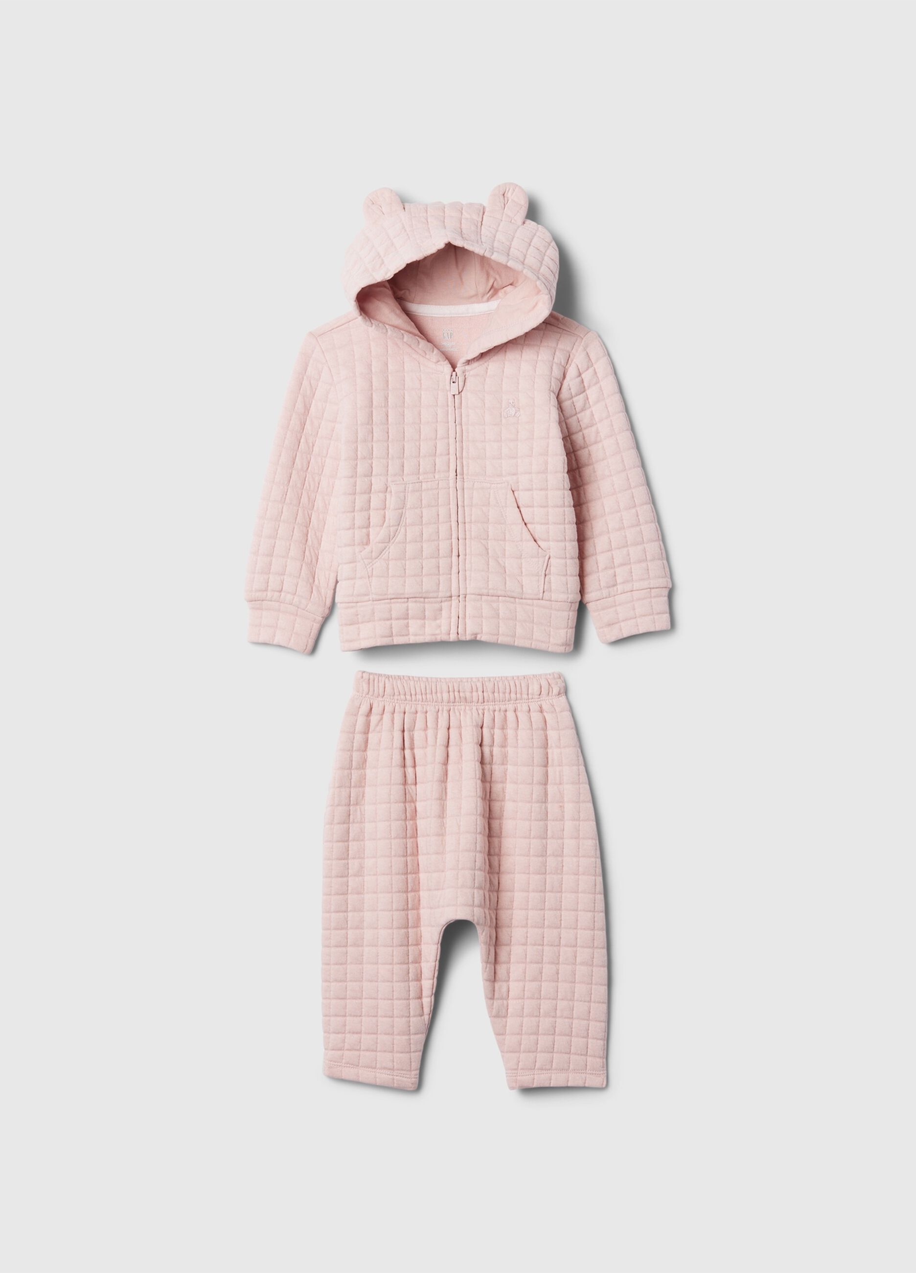 Set top e pantaloni in felpa trapuntata