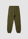 Green pure cotton relaxed cargo jogger trousers for boys_5