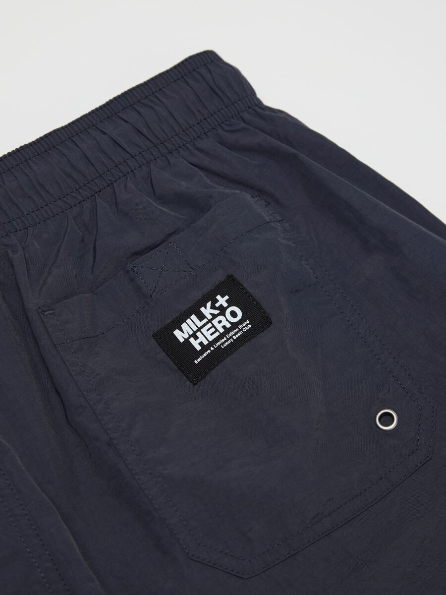 Boxer da uomo in blu regular fit con elastico e coulisse_5