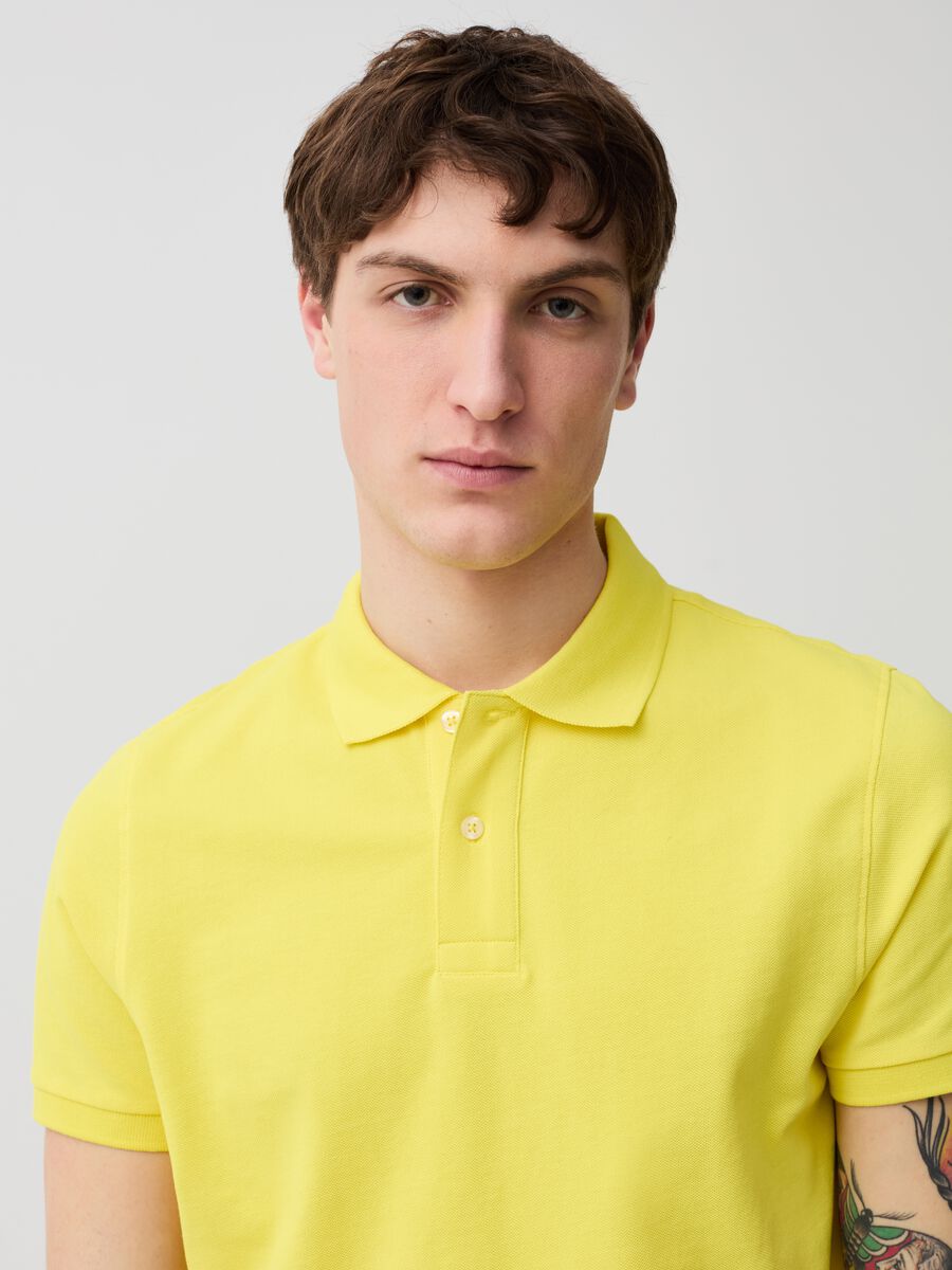 Organic cotton pique polo shirt_0