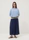 Wide blue pure-viscose trousers with elasticated waist, regular fit_0