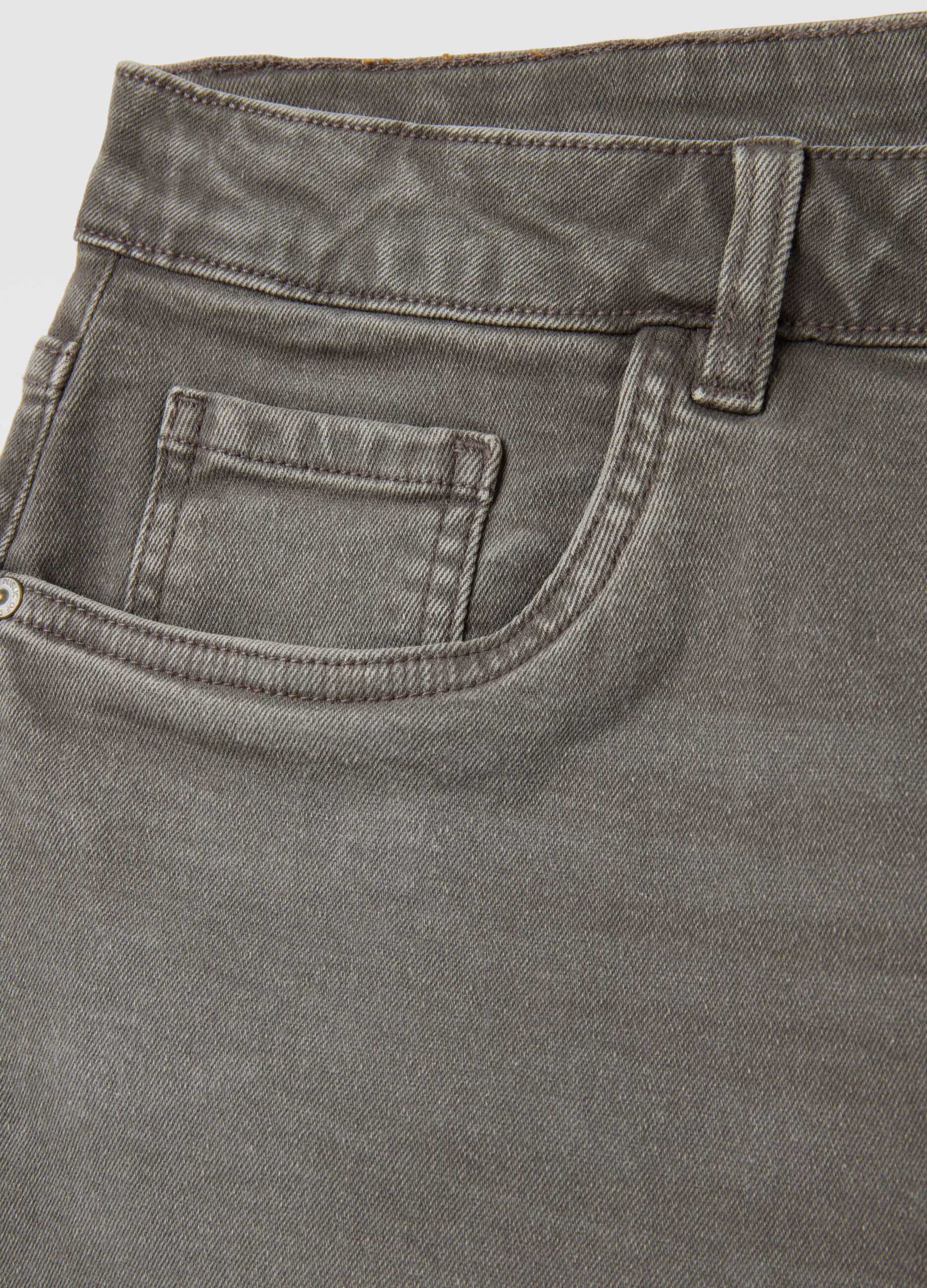 Bermuda da uomo in denim grigio regular fit