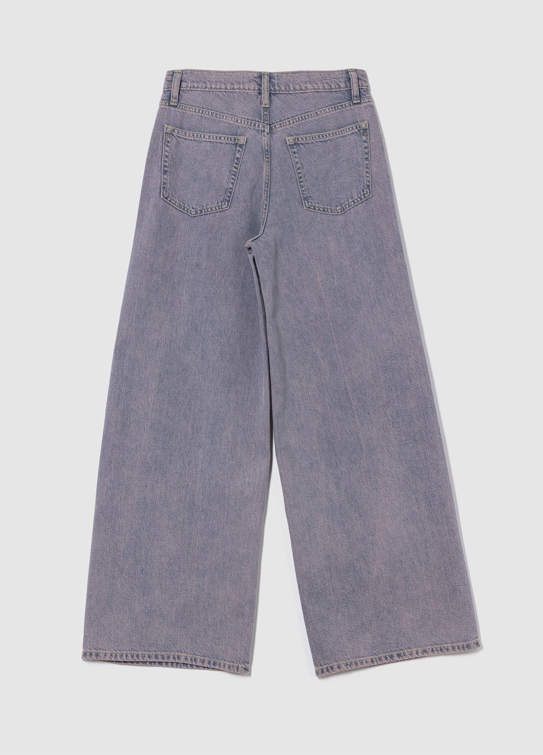 Wide-leg trousers in Lyocell and cotton