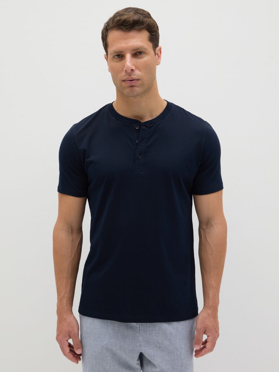 Blue T-shirt in Supima cotton_0