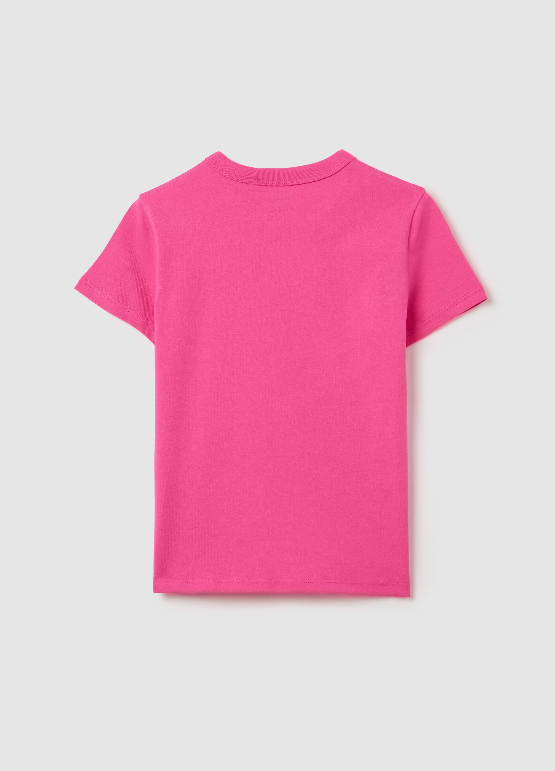 Girls’ pink regular-fit T-shirt in 100% cotton
