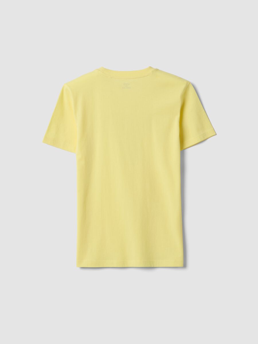 T-shirt in puro cotone gialla da ragazzo regular fit con stampa_4