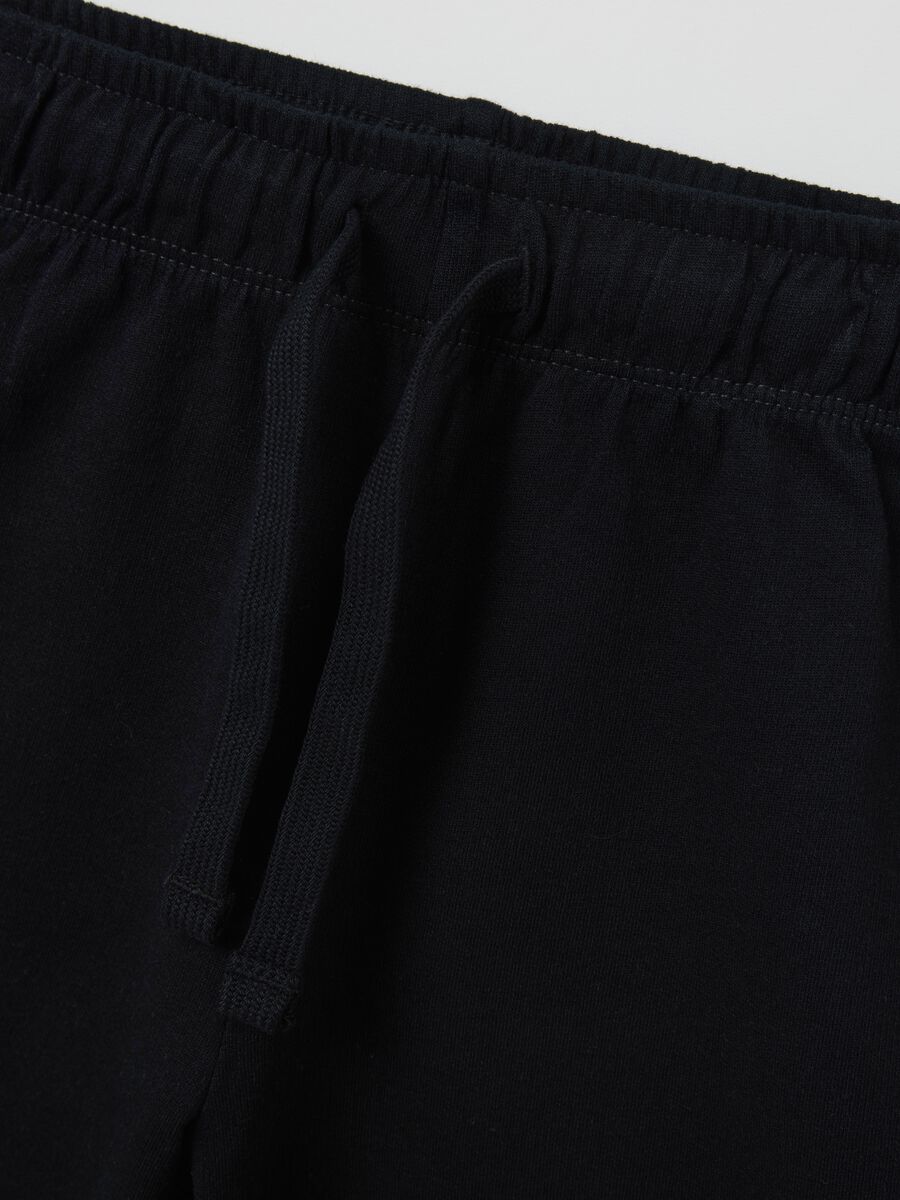 Two-pack blue and white shorts in cotton with drawstring_2