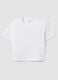 Girls' fitted white stretch cotton T-shirt_3