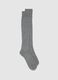 Grey wool and cashmere blend long socks_0