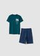Multicoloured pure cotton regular-fit T-shirt and shorts set for boys_0