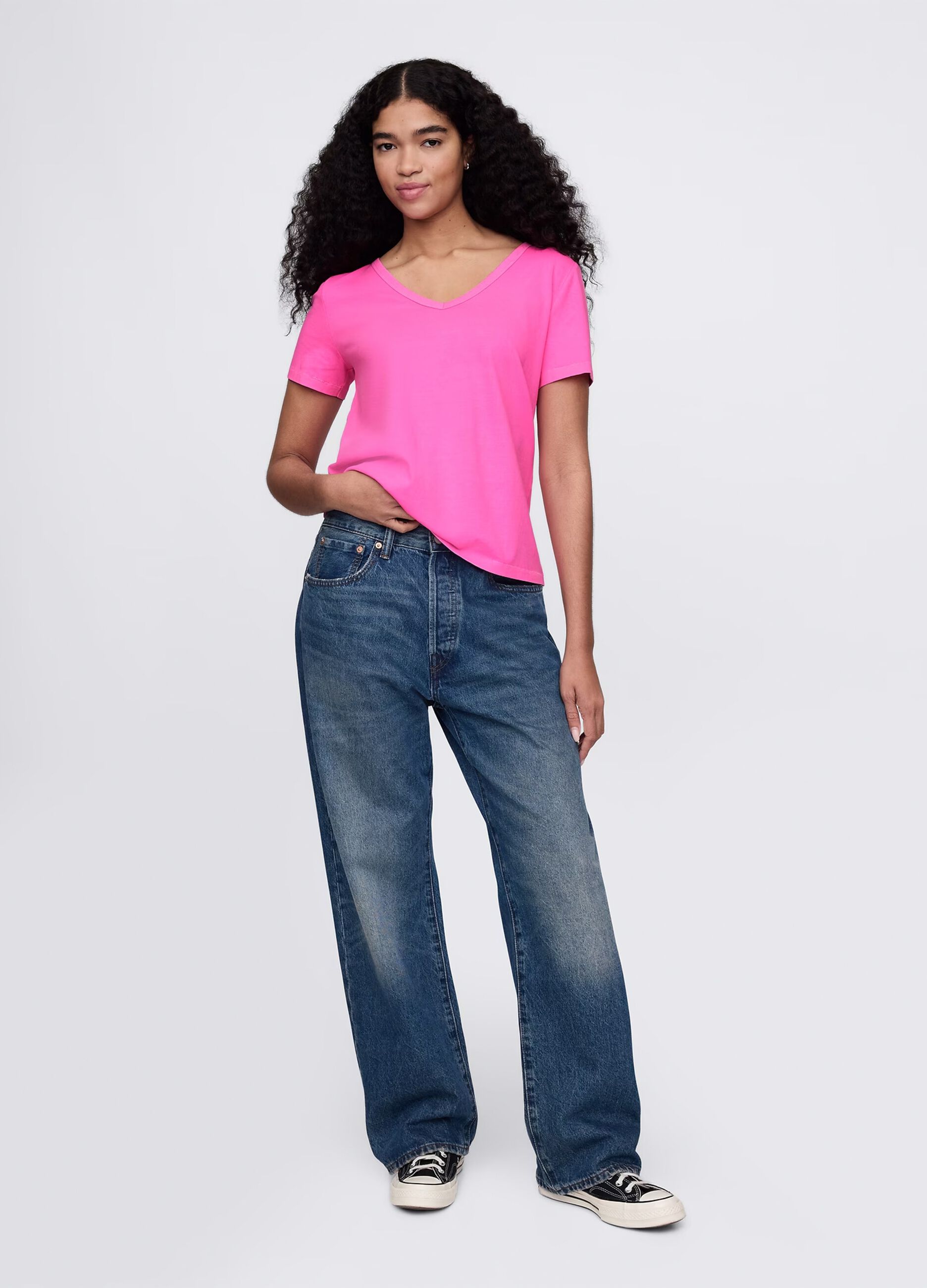 Pink T-shirt with short sleeves