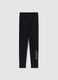 Girls' black stretch cotton leggings with skinny fit_0