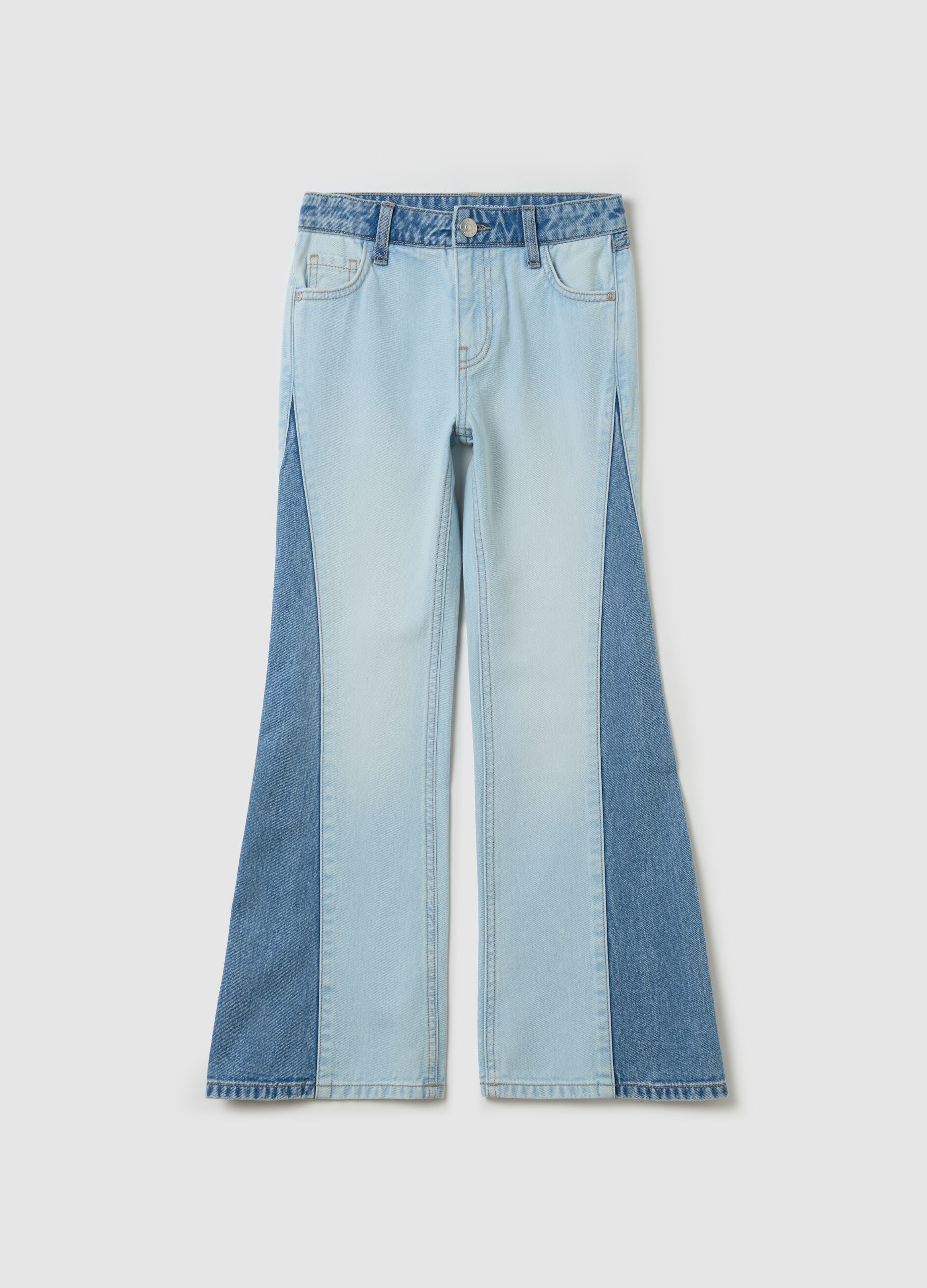 Flare-fit jeans with contrasting details