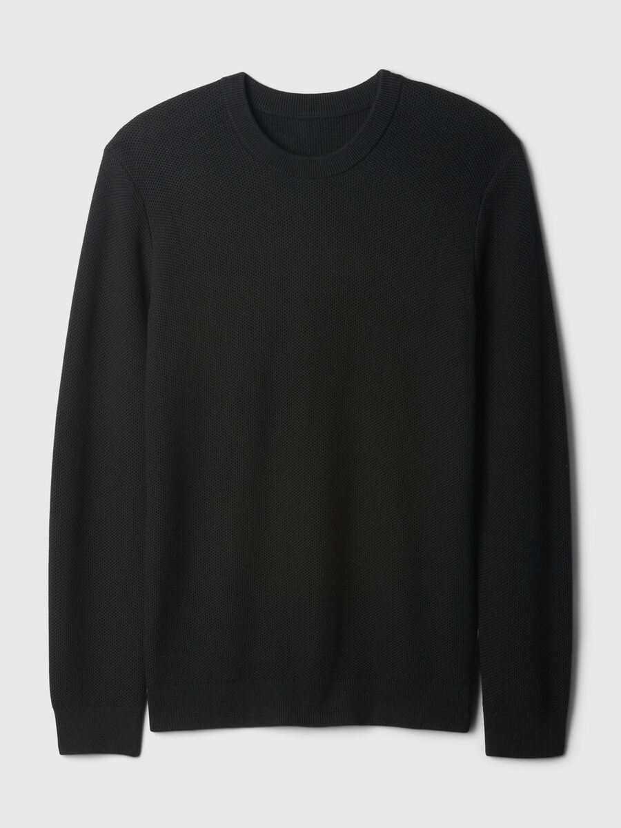 Pullover with micro waffle weave_4