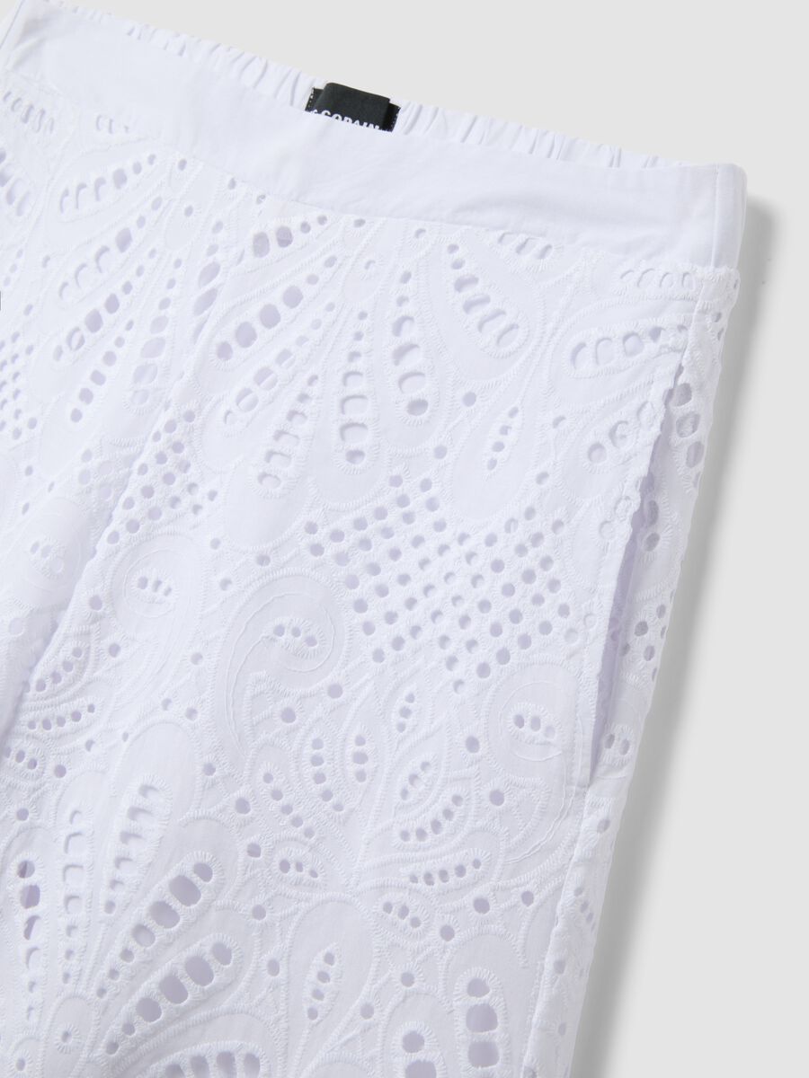 Pantaloni palazzo bianchi in puro cotone sangallo regular fit_5
