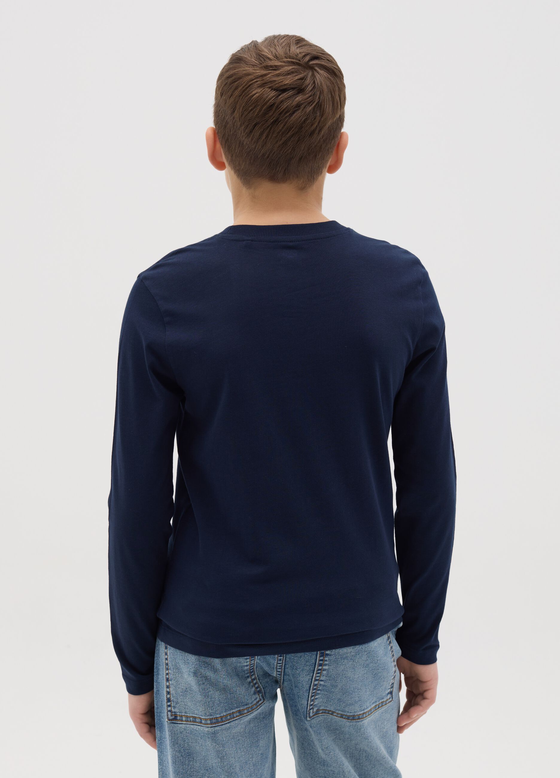 Long-sleeved T-shirt in cotton with print
