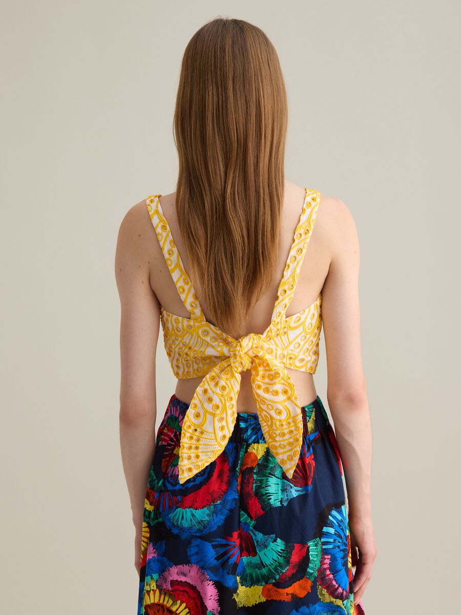 Women's pure cotton multicolor regular fit cropped top_3